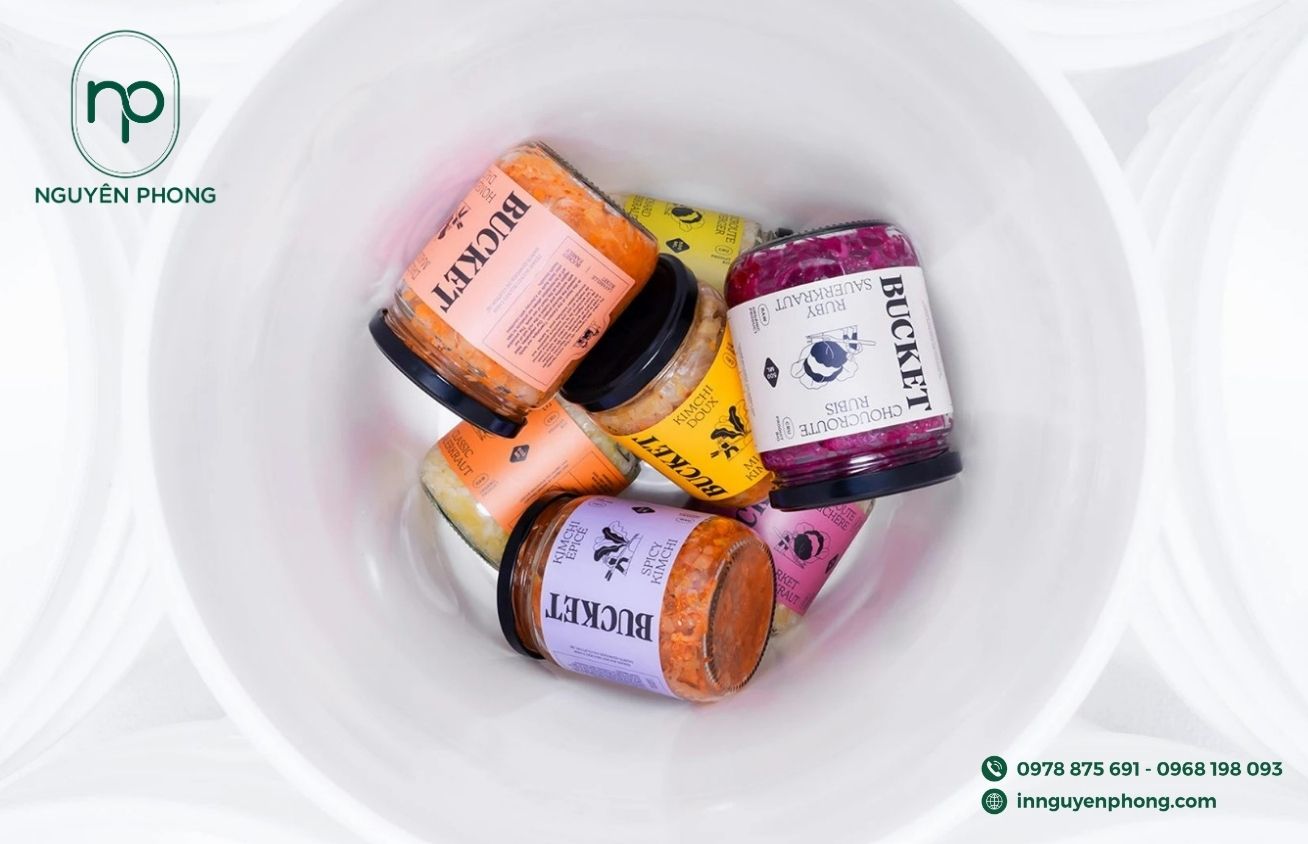 Thiết kế đơn giản in trên tem nhãn